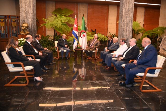 Recibió Díaz-Canel a la delegación que encabeza la misión oficial y empresarial argelina 