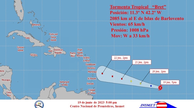 Depresión tropical No.3 se convirtió en la tormenta tropical Bret
