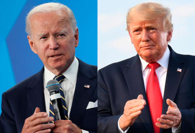 Pese a decenas de cargos penales Trump aventaja a Biden en sondeo