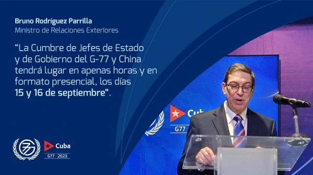 Cuba acogerá con su cálida y tradicional hospitalidad a las delegaciones del G77, dice Canciller cubano 