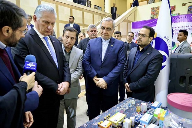 Visita Presidente cubano Instituto Pasteur de Irán