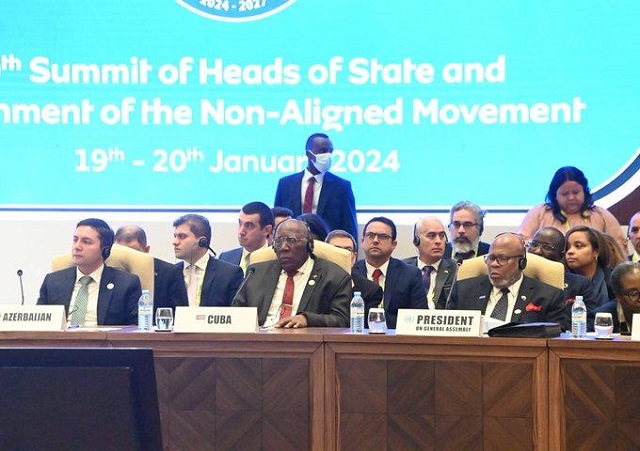 Cuba demanda en la XIX Cumbre del MNOAL el inicio de acciones prácticas para contribuir al cese de la barbarie en Gaza