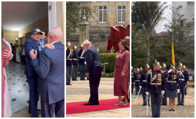 Reciben con honores militares a presidente de Brasil en Colombia