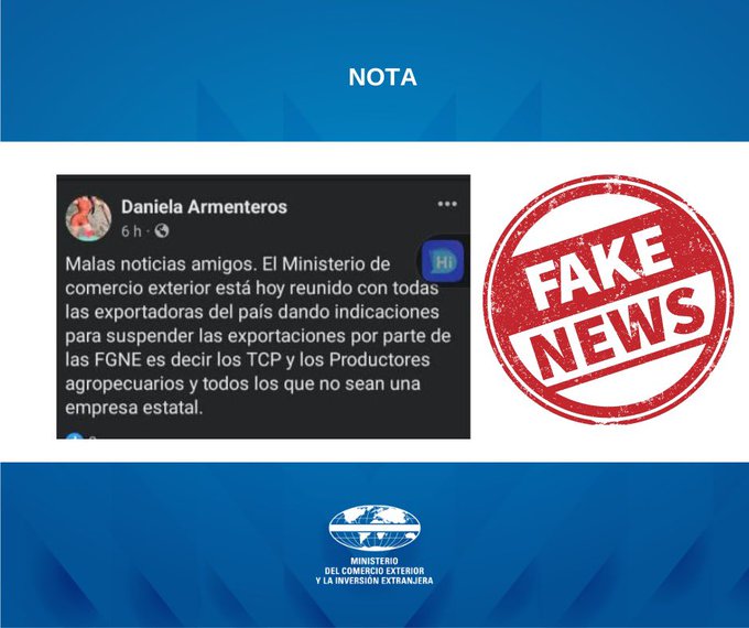 Desmienten supuesta suspensión de las exportaciones por parte de las formas de gestión no estatal